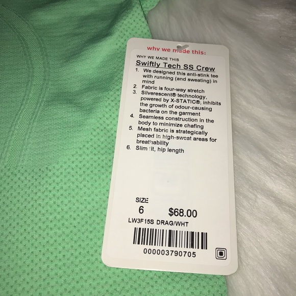 Nwt lululemon Swiftly Tech Short Sleeve Crew green - Picture 3 of 6